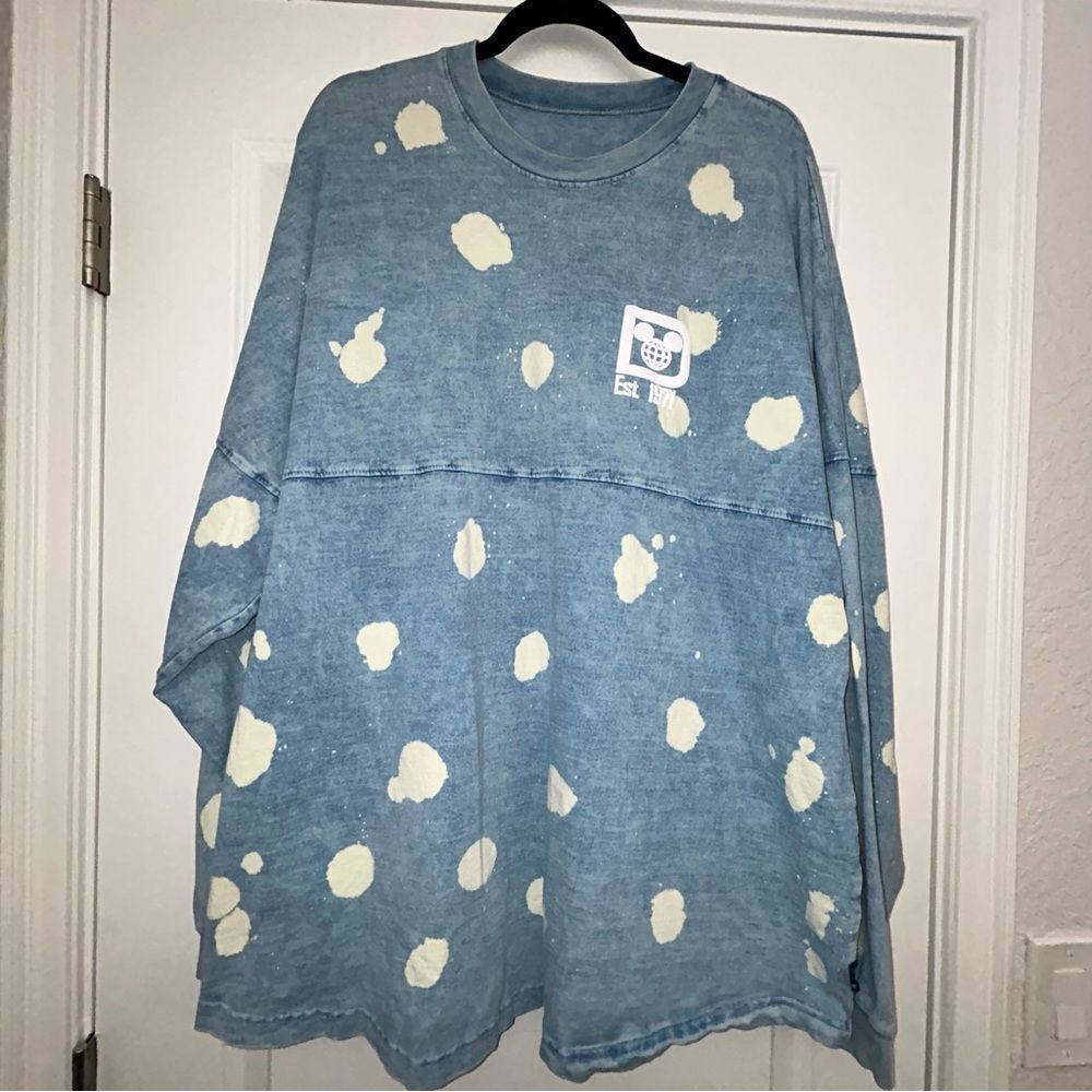 Walt Disney World Bleach Denim Spirit Jersey Shirt Top
